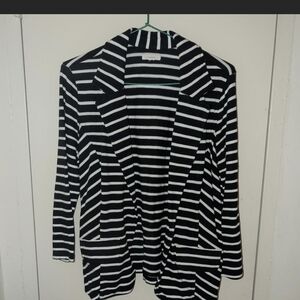 Caslon - Black and White Striped Cardigan